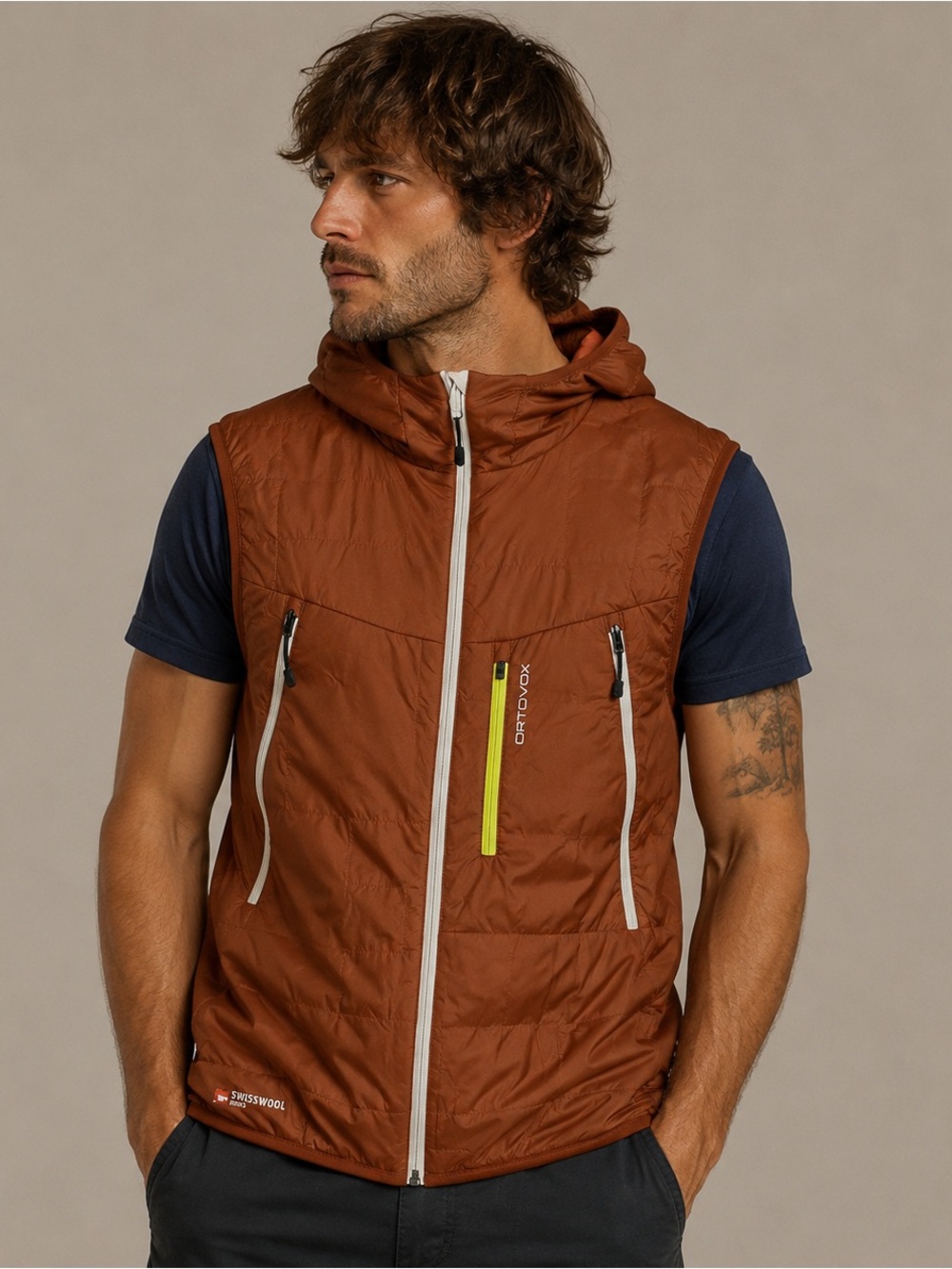 Ortovox Swisswool Piz Boè Hooded Vest Men’s Medium Ski Touring Outdoor